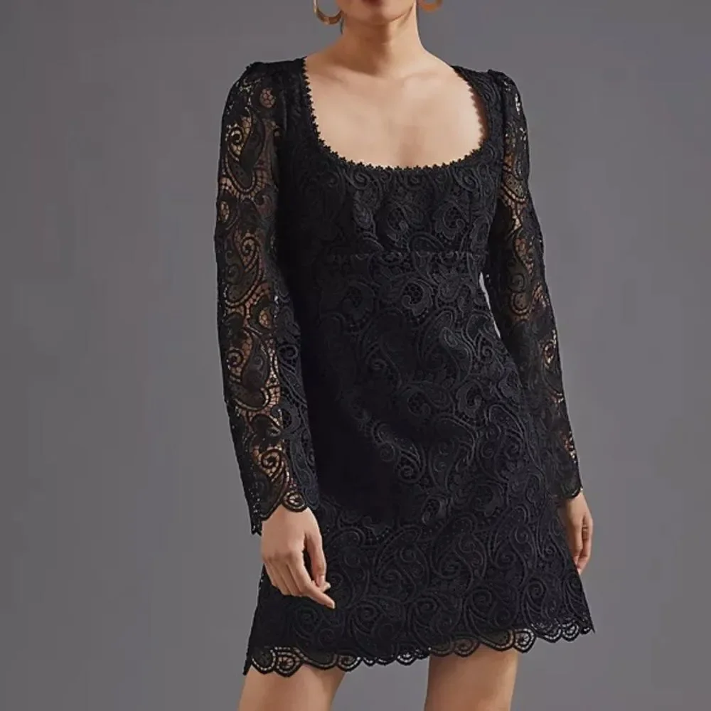 NWT Anthropologie Maeve Embroidered Lace Mini Dress